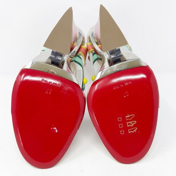 Christian Louboutin Papagaya Levita 100 Leather Sandals Heels EU 37 - Picture 12 of 14